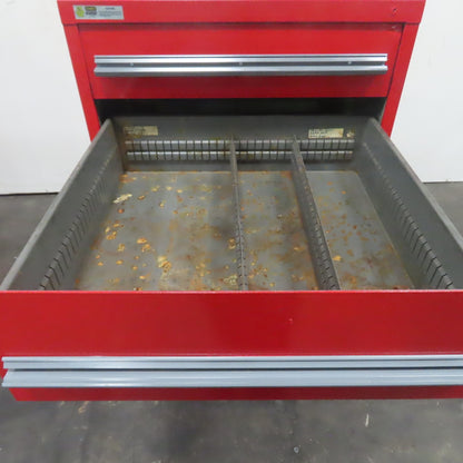 Stanley Vidmar 6 Drawer Small Parts Tool Storage Shop Cabinet 30" x 28" x 59"