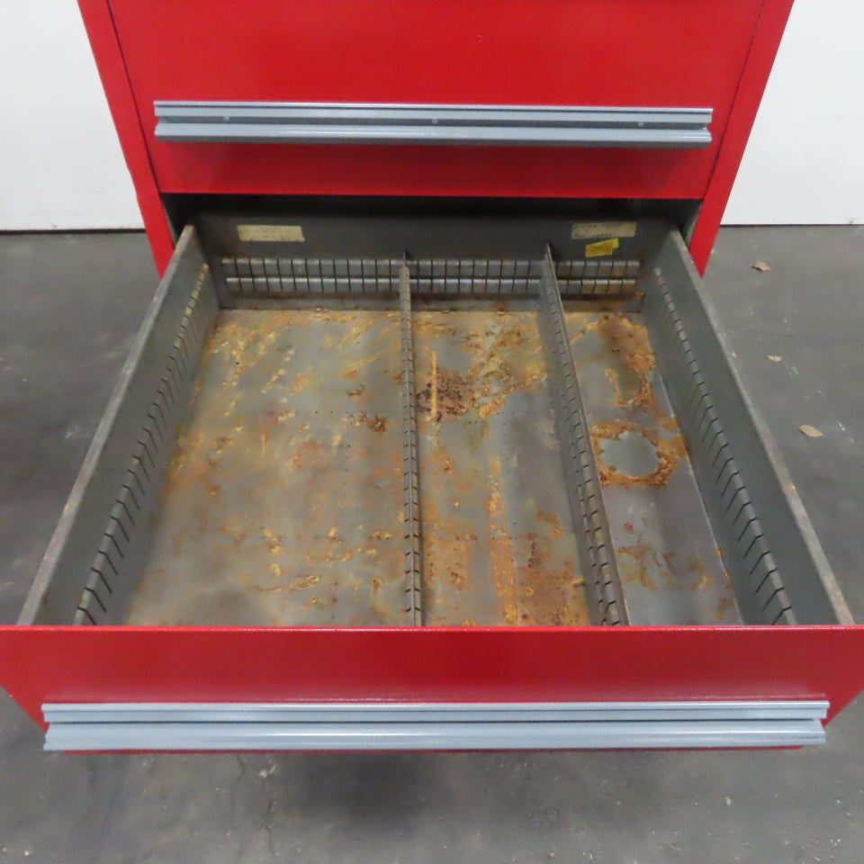 Stanley Vidmar 6 Drawer Small Parts Tool Storage Shop Cabinet 30" x 28" x 59"