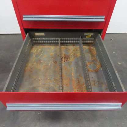 Stanley Vidmar 6 Drawer Small Parts Tool Storage Shop Cabinet 30" x 28" x 59"