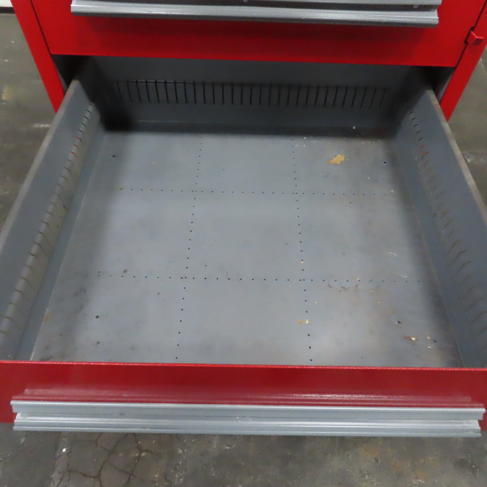 Stanley Vidmar 6 Drawer Small Parts Tool Storage Shop Cabinet 30" x 28" x 59"