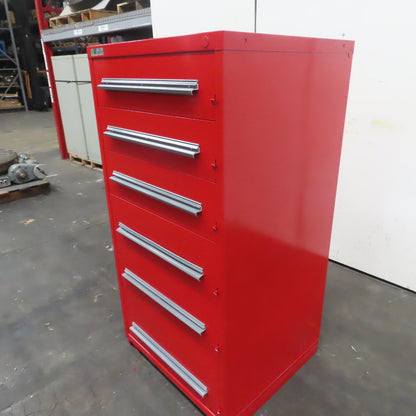 Stanley Vidmar 6 Drawer Small Parts Tool Storage Shop Cabinet 30" x 28" x 59"