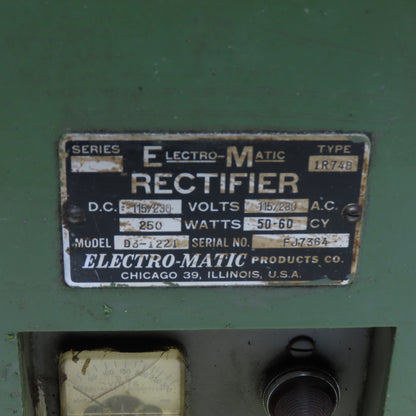 Electro-Matic 1R74B D3-1221 Rectifier Power Supply 115/230VAC to 115/230VDC
