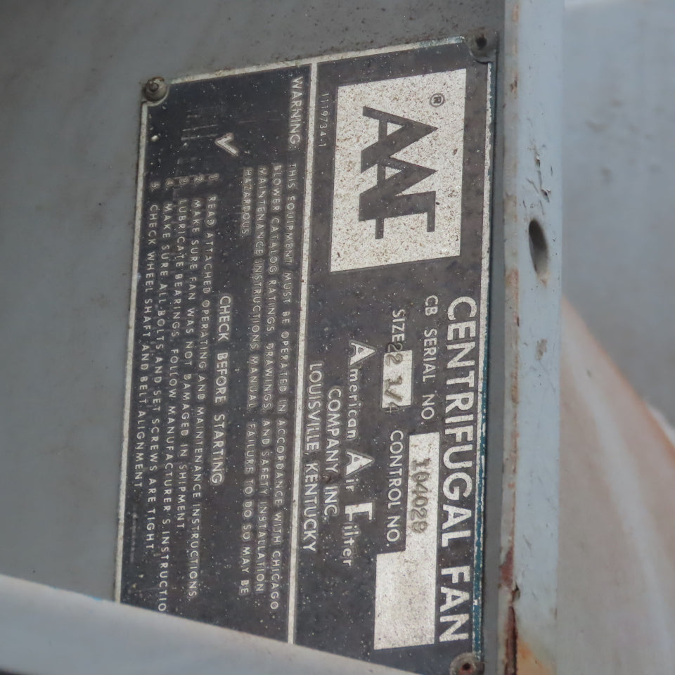 AAF 104029 Size 22 1/4 10HP Self Contained Dust Collector 230/460V 3Ph 1740RPM