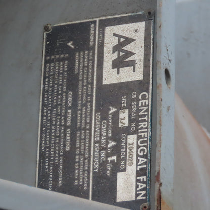 AAF 104029 Size 22 1/4 10HP Self Contained Dust Collector 230/460V 3Ph 1740RPM