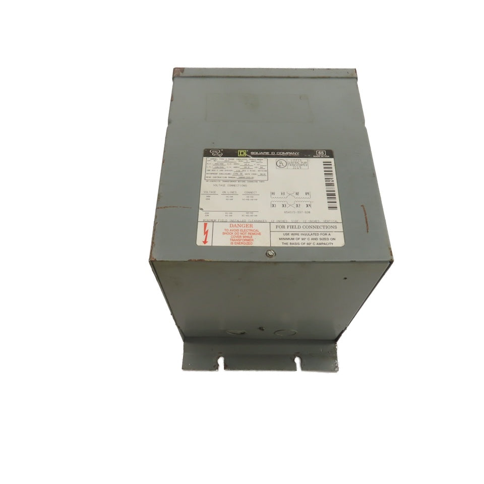 Square D 5S1F 5KVA 1Ph Dry Type Transformer 240/480V Pri 120/240V Sec