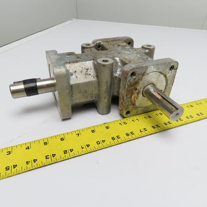 Mitrpak 1:1 Ratio Right Angle Bevel Gearbox 4" Flange Mount 1" Shafts