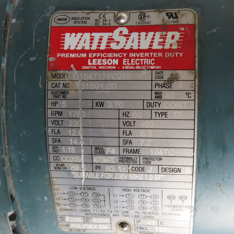 Cone Drive MHV35-8B 5HP Right Angle Gear Motor 230/460V 3Ph 60:1 Ratio