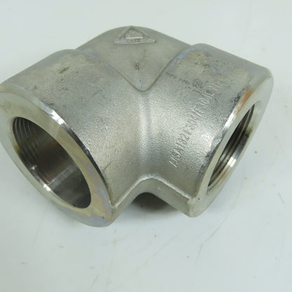 1-1/2" NPT 90° Threaded x Socket Weld Pipe Elbow Fitting Class 3000
