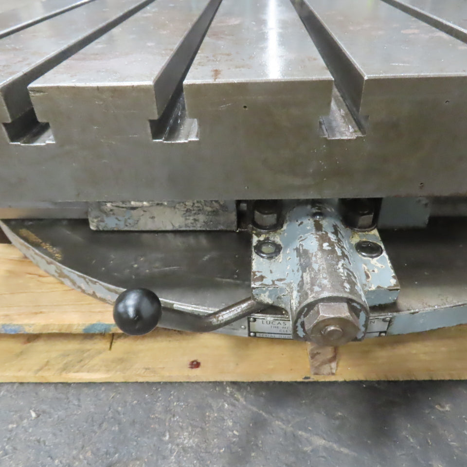 Lucas Machine 48" x 36" T-Slot Pneumatic Air Lift Indexing Rotary Table