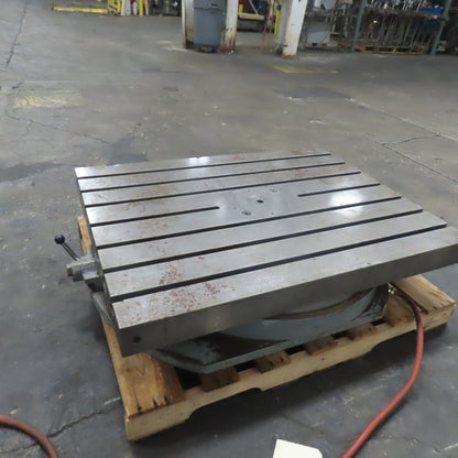 Lucas Machine 48" x 36" T-Slot Pneumatic Air Lift Indexing Rotary Table