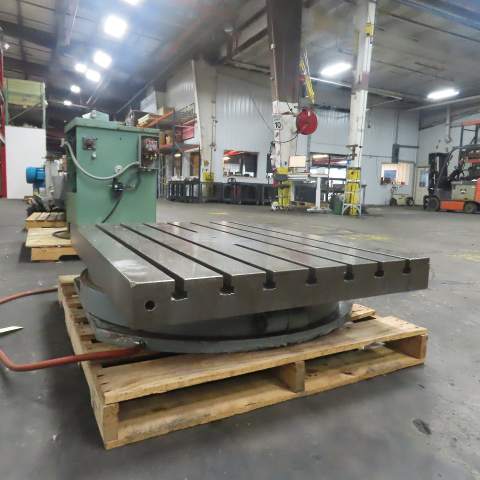 Lucas Machine 48" x 36" T-Slot Pneumatic Air Lift Indexing Rotary Table