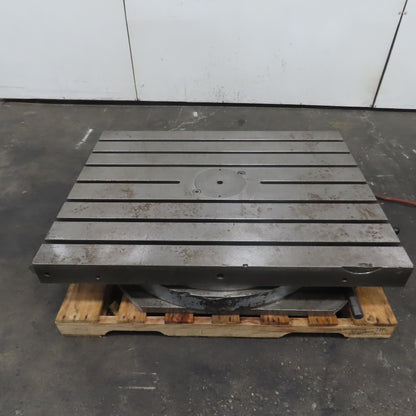 Lucas Machine 48" x 36" T-Slot Pneumatic Air Lift Indexing Rotary Table