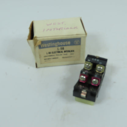Westinghouse 180C138G01 L-56 Interlock Auxiliary Contact 1NO/1NC 600VAC