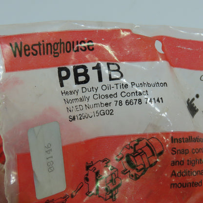 Westinghouse PB1B Pushbutton Normally Closed Contact Block 600V Lot Of 2
