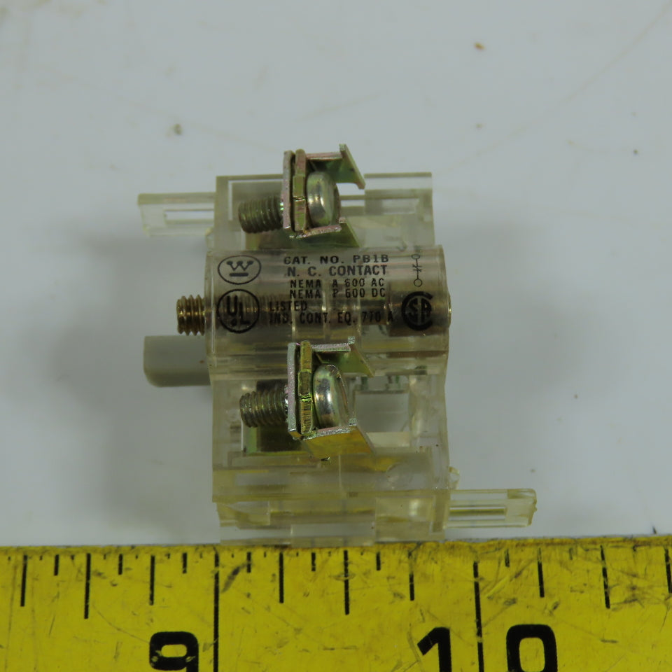 Westinghouse PB1B Pushbutton Normally Closed Contact Block 600V Lot Of 2