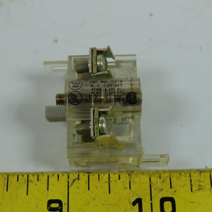 Westinghouse PB1B Pushbutton Normally Closed Contact Block 600V Lot Of 2