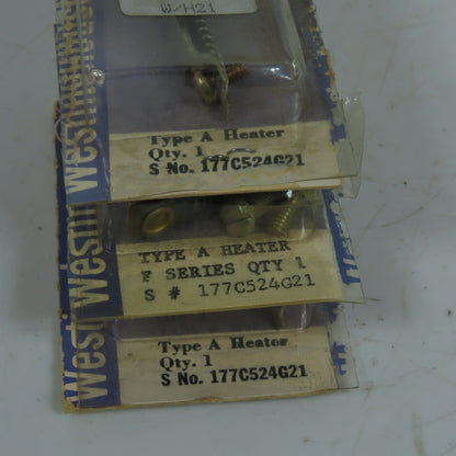 Westinghouse 177C524G21 03781 Type A Overload Relay Heater Element Lot Of 3