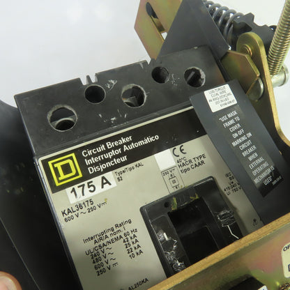 Square D KAL36175 175A 3Pole Circuit Breaker 600V w/ 9422RP1 Operating Mechanism