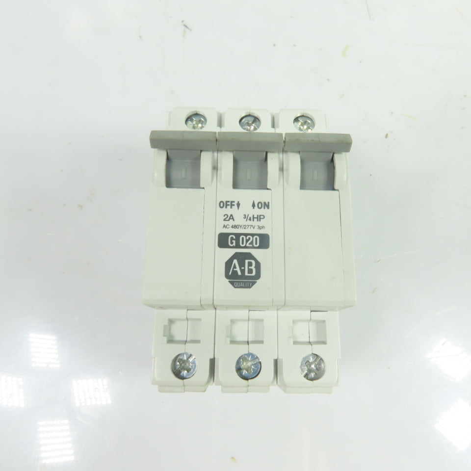 Allen-Bradley 1492-CB3-G020 2A 3-Pole Manual Circuit Breaker 480Y/277V 3Ph