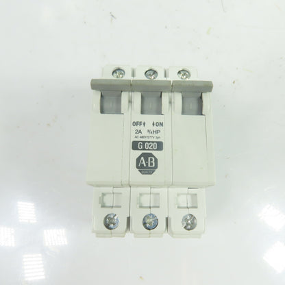 Allen-Bradley 1492-CB3-G020 2A 3-Pole Manual Circuit Breaker 480Y/277V 3Ph