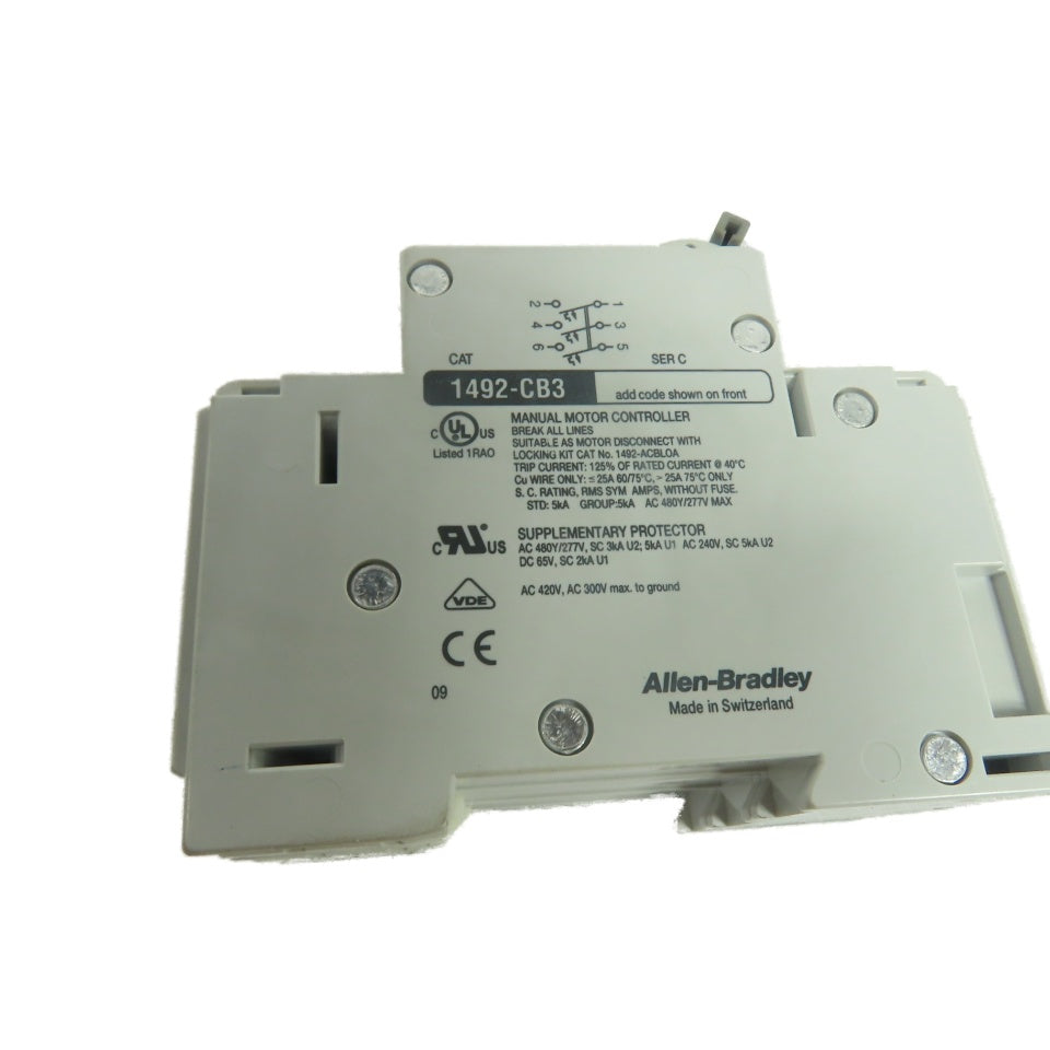 Allen-Bradley 1492-CB3-H100 10A 3-Pole Manual Circuit Breaker 480Y/277V 3Ph