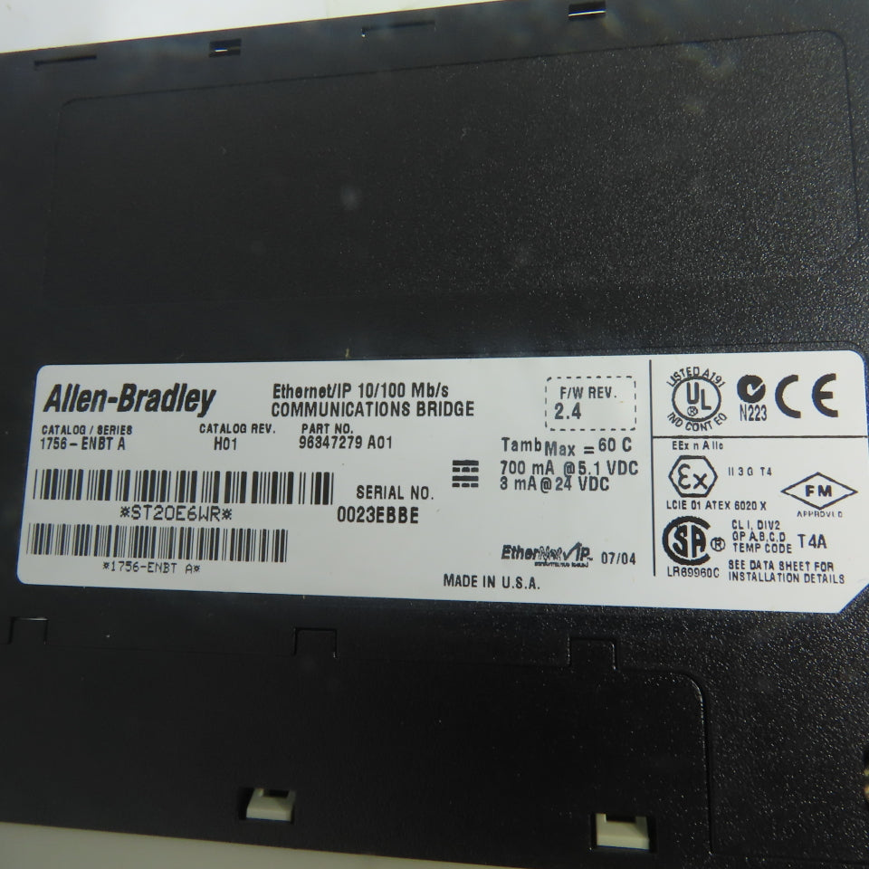 Allen-Bradley 1756-ENBT Ser A Ethernet/IP 10/100 Mb/s Communications Bridge