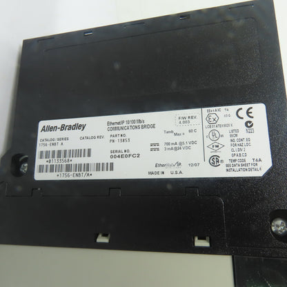 Allen-Bradley 1756-ENBT Ser A Ethernet/IP 10/100 Mb/s Communications Bridge