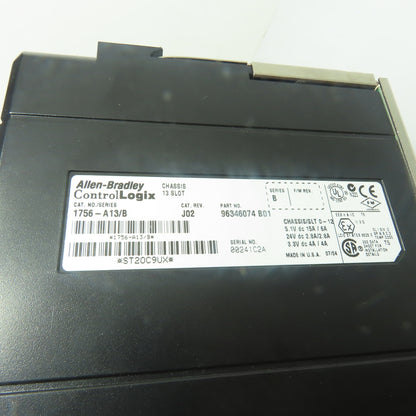 Allen-Bradley 1756-A13 13-Slot ControlLogix Chassis w/ 1756-PA75 Power Supply