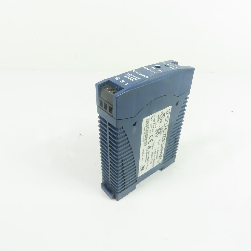 TDK-Lambda DPP15-24 24VDC DIN Rail Power Supply 115/230VAC Input