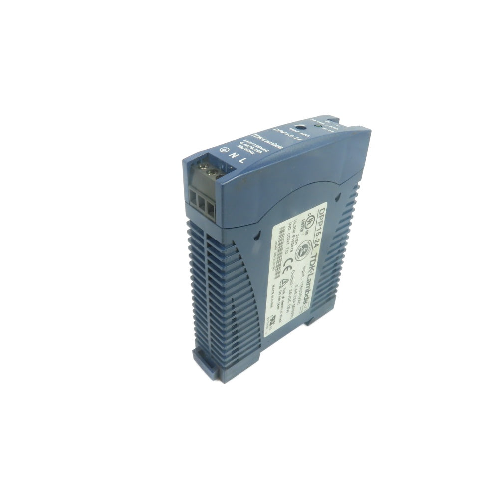 TDK-Lambda DPP15-24 24VDC DIN Rail Power Supply 115/230VAC Input