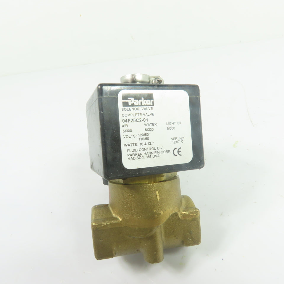 Parker 04F25C2-01 2-Way Solenoid Valve 1/4" NPT 110/120VAC