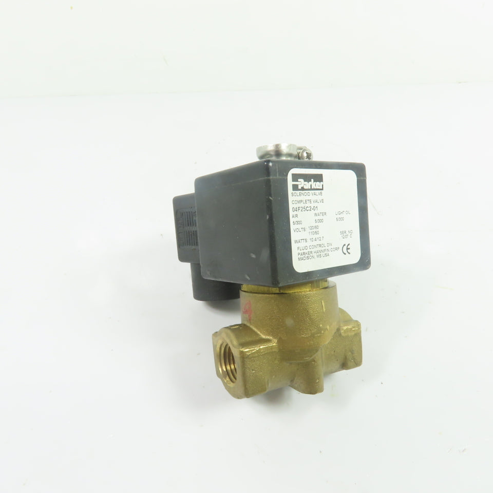 Parker 04F25C2-01 2-Way Solenoid Valve 1/4" NPT 110/120VAC