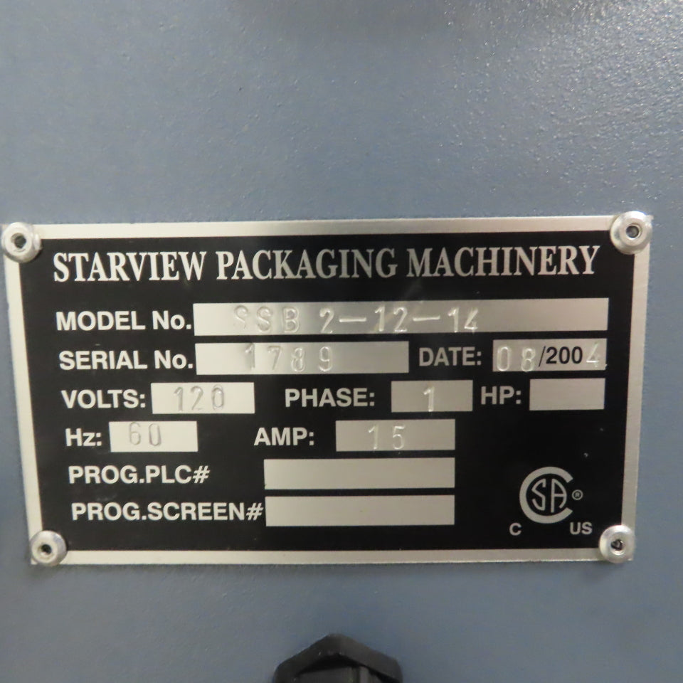 Starview SSB 2-12-14 Shuttle Blister Packaging Heat Sealing Machine 120V 1Ph