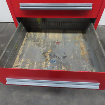 Stanley Vidmar 6 Drawer Small Parts Tool Storage Shop Cabinet 30" x 28" x 59"