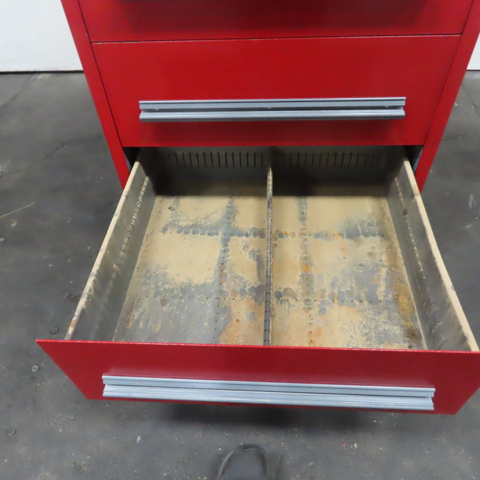 Stanley Vidmar 6 Drawer Small Parts Tool Storage Shop Cabinet 30" x 28" x 59"