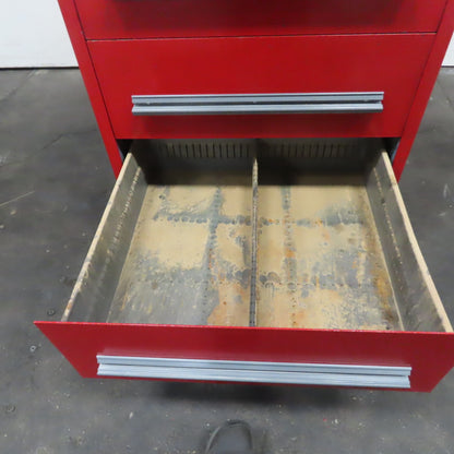 Stanley Vidmar 6 Drawer Small Parts Tool Storage Shop Cabinet 30" x 28" x 59"