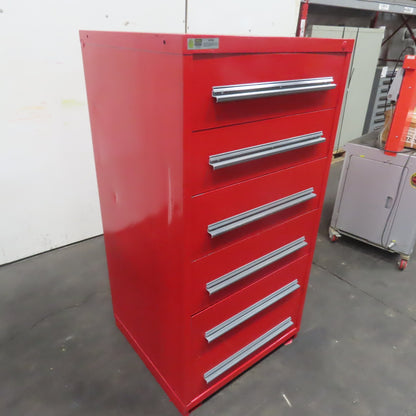 Stanley Vidmar 6 Drawer Small Parts Tool Storage Shop Cabinet 30" x 28" x 59"