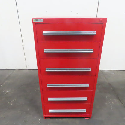Stanley Vidmar 6 Drawer Small Parts Tool Storage Shop Cabinet 30" x 28" x 59"