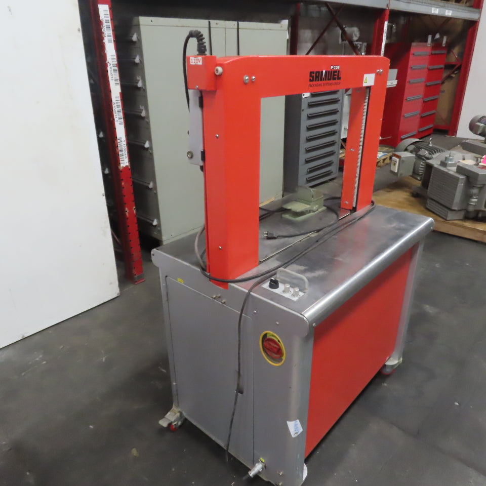 Samuel P-702 Semi-Automatic Arch Strapping Machine 110V 1Ph w/ Foot Pedal