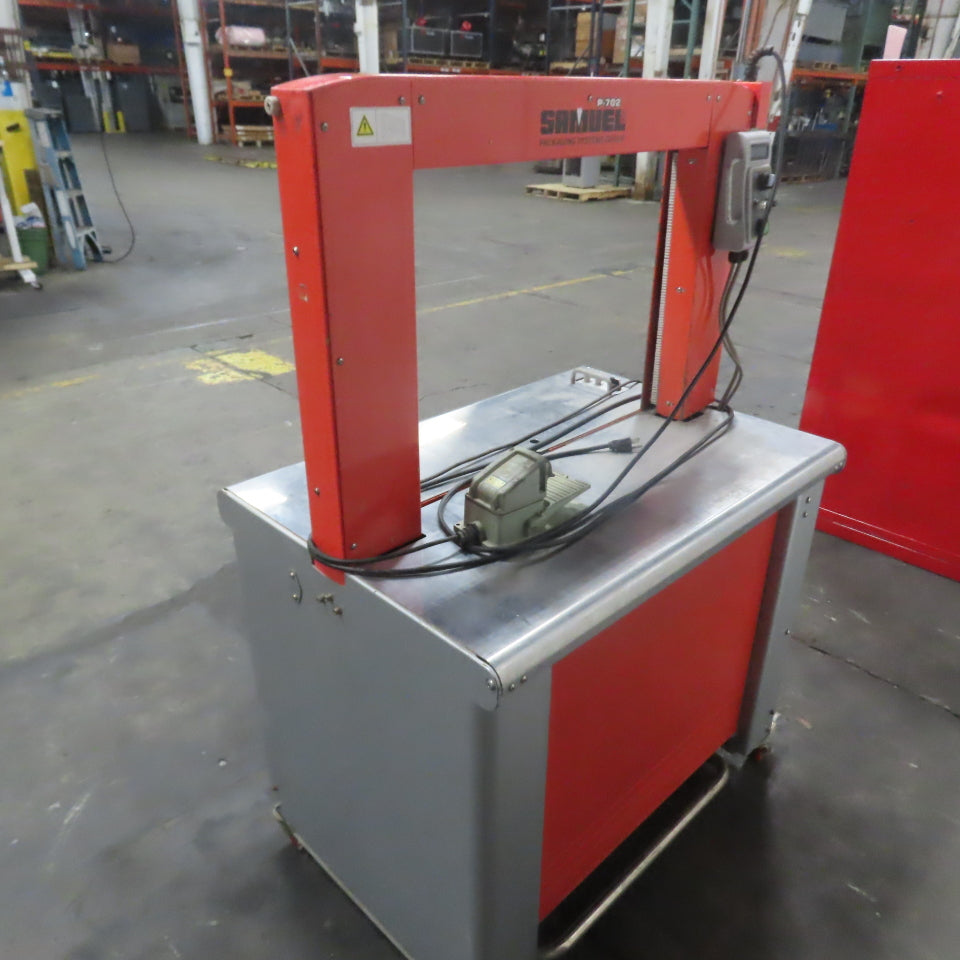 Samuel P-702 Semi-Automatic Arch Strapping Machine 110V 1Ph w/ Foot Pedal