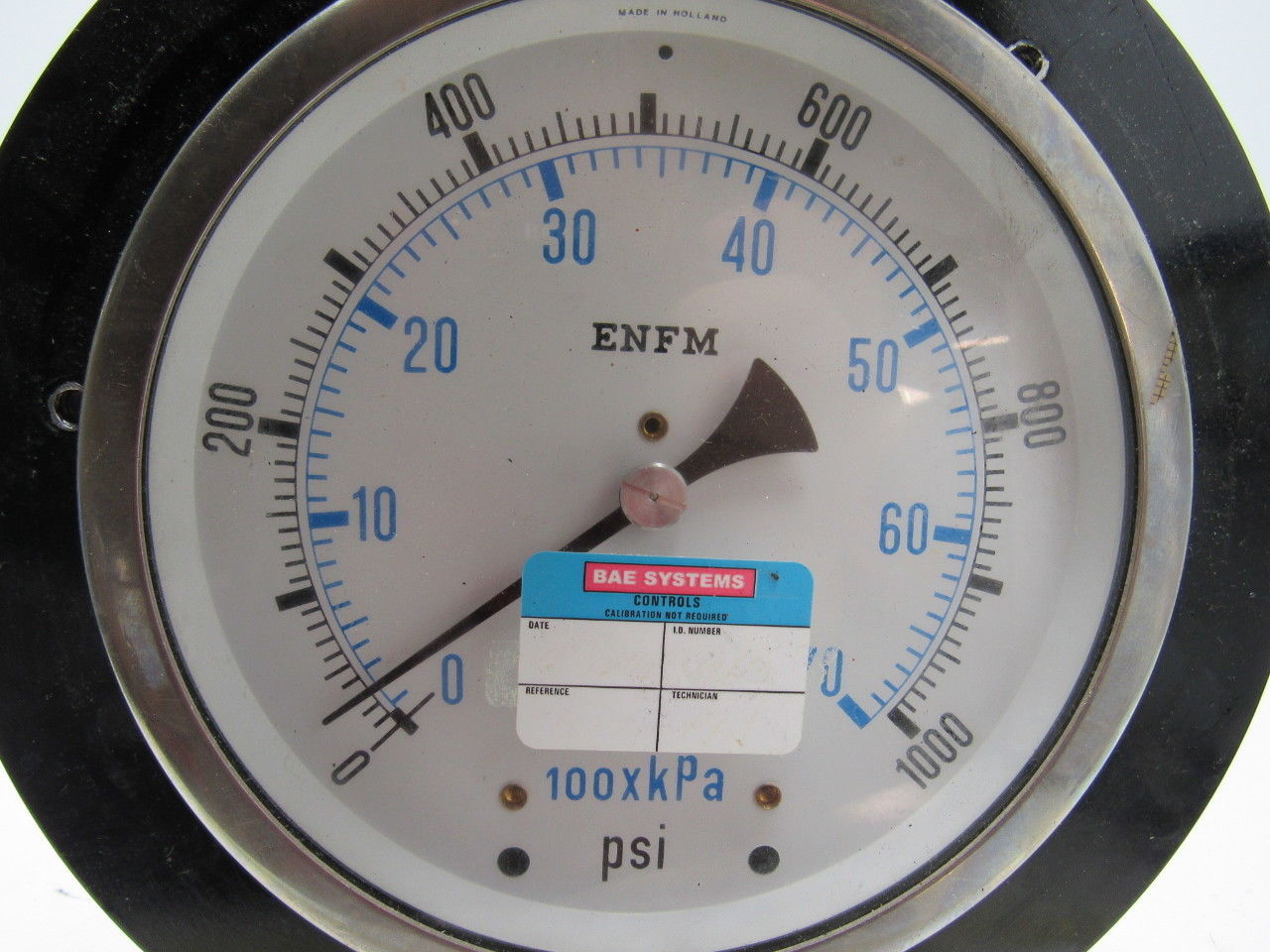 ENFM 6" Flanged Mount Pressure Gauge 0-1000 Psi 1/2" npt Bottom