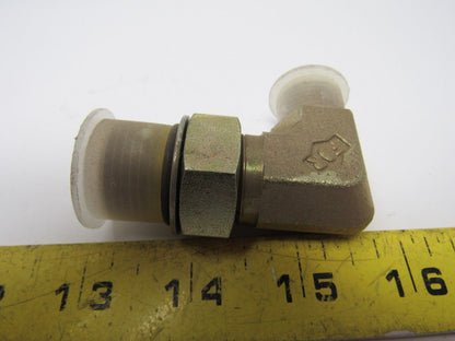 Hydraulic Fitting 90° Elbow, 3/8 ORFS x 1 ORB Male -16 Straight Thread Lot of 3