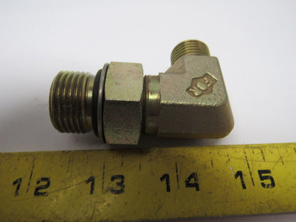 Hydraulic Fitting 90° Elbow, 3/8 ORFS x 1 ORB Male -16 Straight Thread Lot of 3