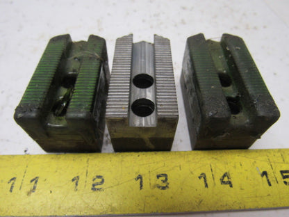 2.125" Height 1.125" Width 1" Custom Serrated Lathe Chuck Pointed Jaws Set of 3
