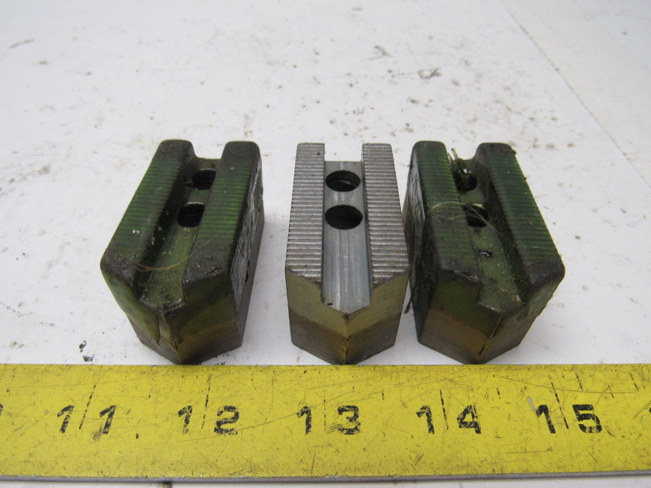 2.125" Height 1.125" Width 1" Custom Serrated Lathe Chuck Pointed Jaws Set of 3