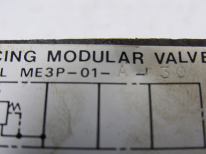Koshin-Racine ME3P-01-A-30 Reducing Modular Valve From a Mazak SQT-10MS