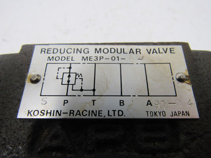 Koshin-Racine ME3P-01-A-30 Reducing Modular Valve From a Mazak SQT-10MS