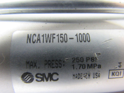 SMC NCA1WF150-1000 1-1/2" Bore 10" Stroke Double Ended Push Pull Air Cylinder
