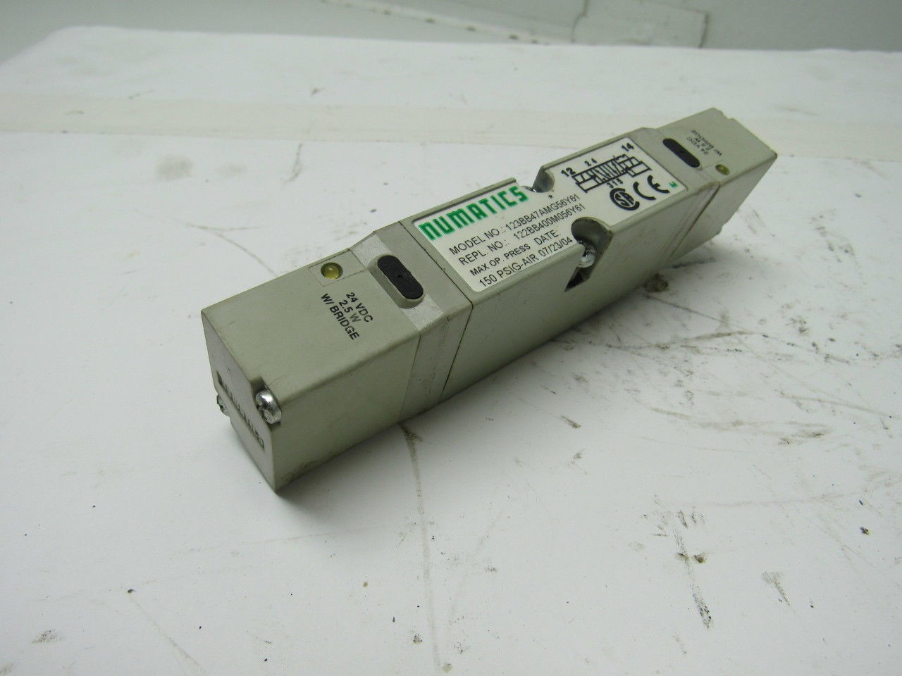 Numatics 123BB47AMG56Y61 24VDC Solenoid Valve 150 PSIG