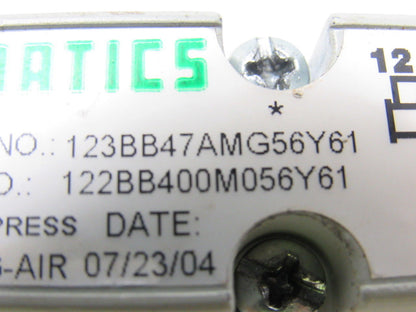 Numatics 123BB47AMG56Y61 24VDC Solenoid Valve 150 PSIG